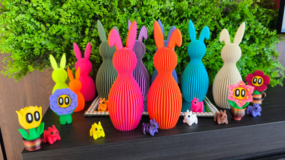 Häschen-Deko-Geriffelt mit abgeknicktem Ohr ca. 21,5 cm - Moderne Minimalistische Osterdeko | Osterhasen-Deko | Ostern