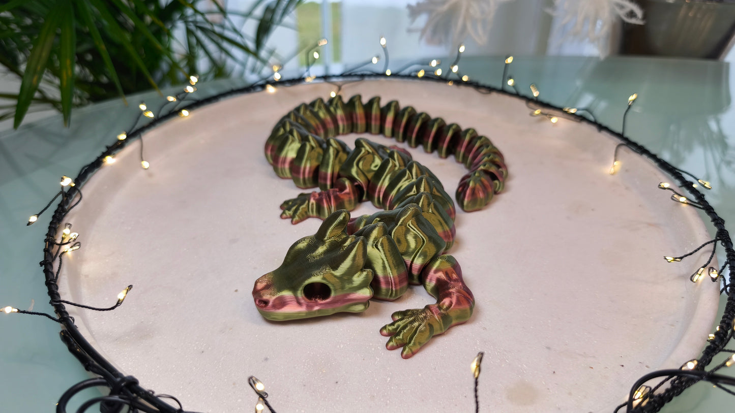 Flexi Skelett Drache – 3D-gedruckte bewegliche Drachenfigur aus PLA