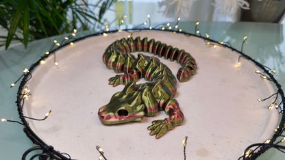 Flexi Skelett Drache – 3D-gedruckte bewegliche Drachenfigur aus PLA