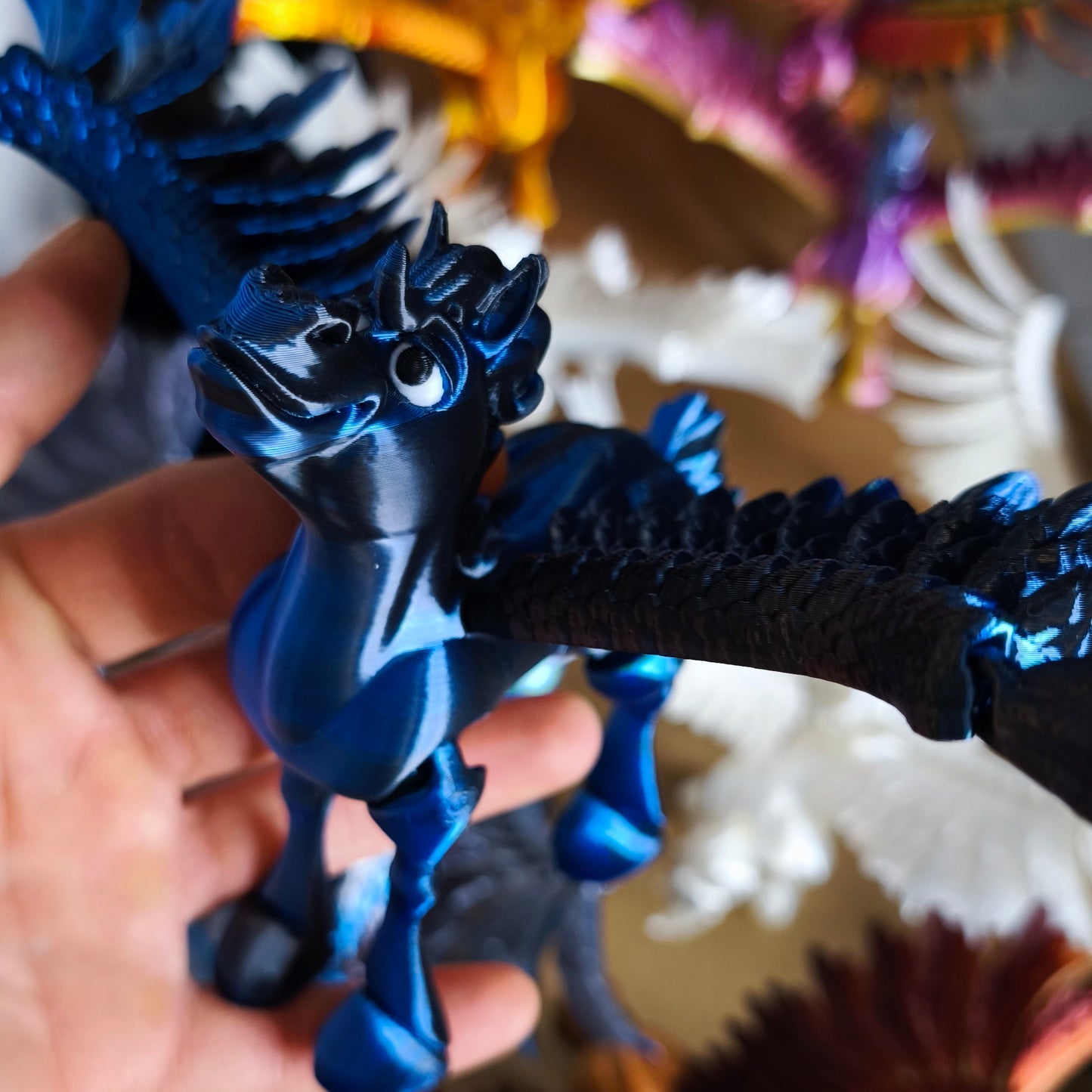 Pegasus | Fliegendes Pferd 🐎 | Schwarz, Gold/Silber, Kupfer/Messing | 3D-Druck