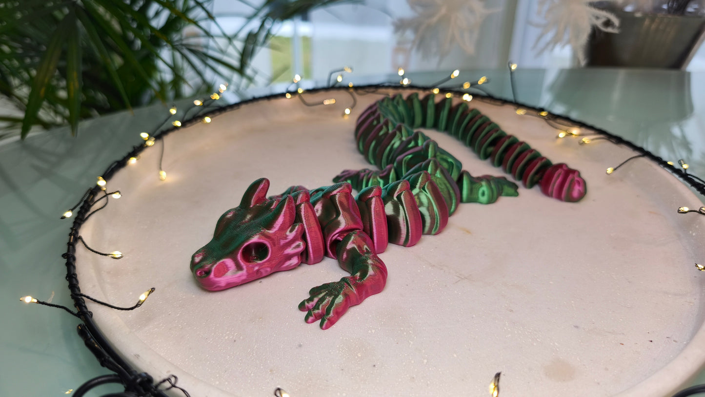 Flexi Skelett Drache – 3D-gedruckte bewegliche Drachenfigur aus PLA