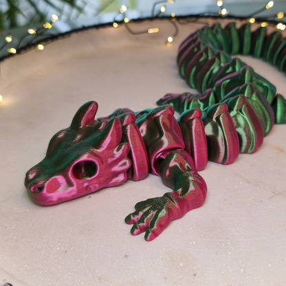 Flexi Skelett Drache – 3D-gedruckte bewegliche Drachenfigur aus PLA