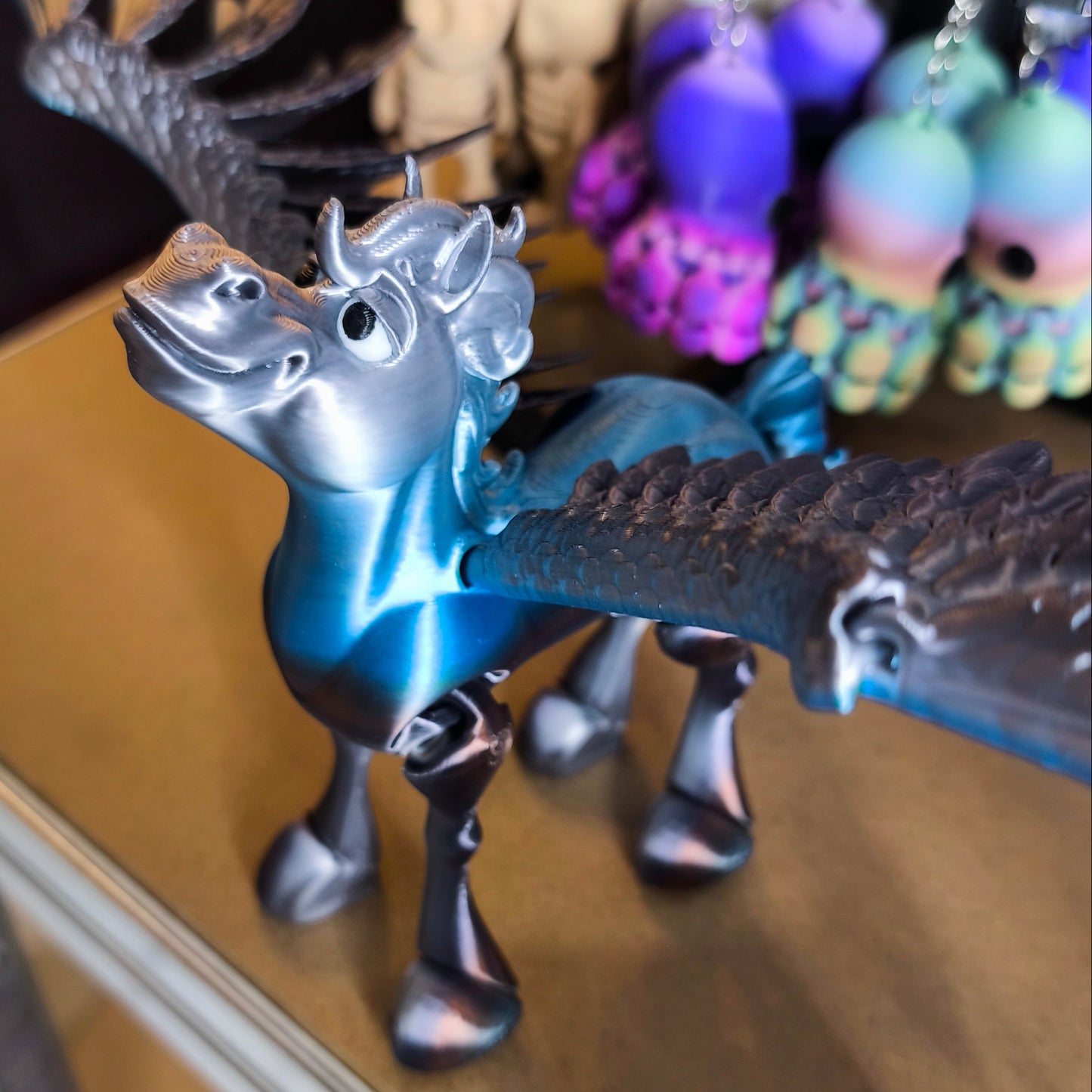 Pegasus | Fliegendes Pferd 🐎 | Schwarz, Gold/Silber, Kupfer/Messing | 3D-Druck