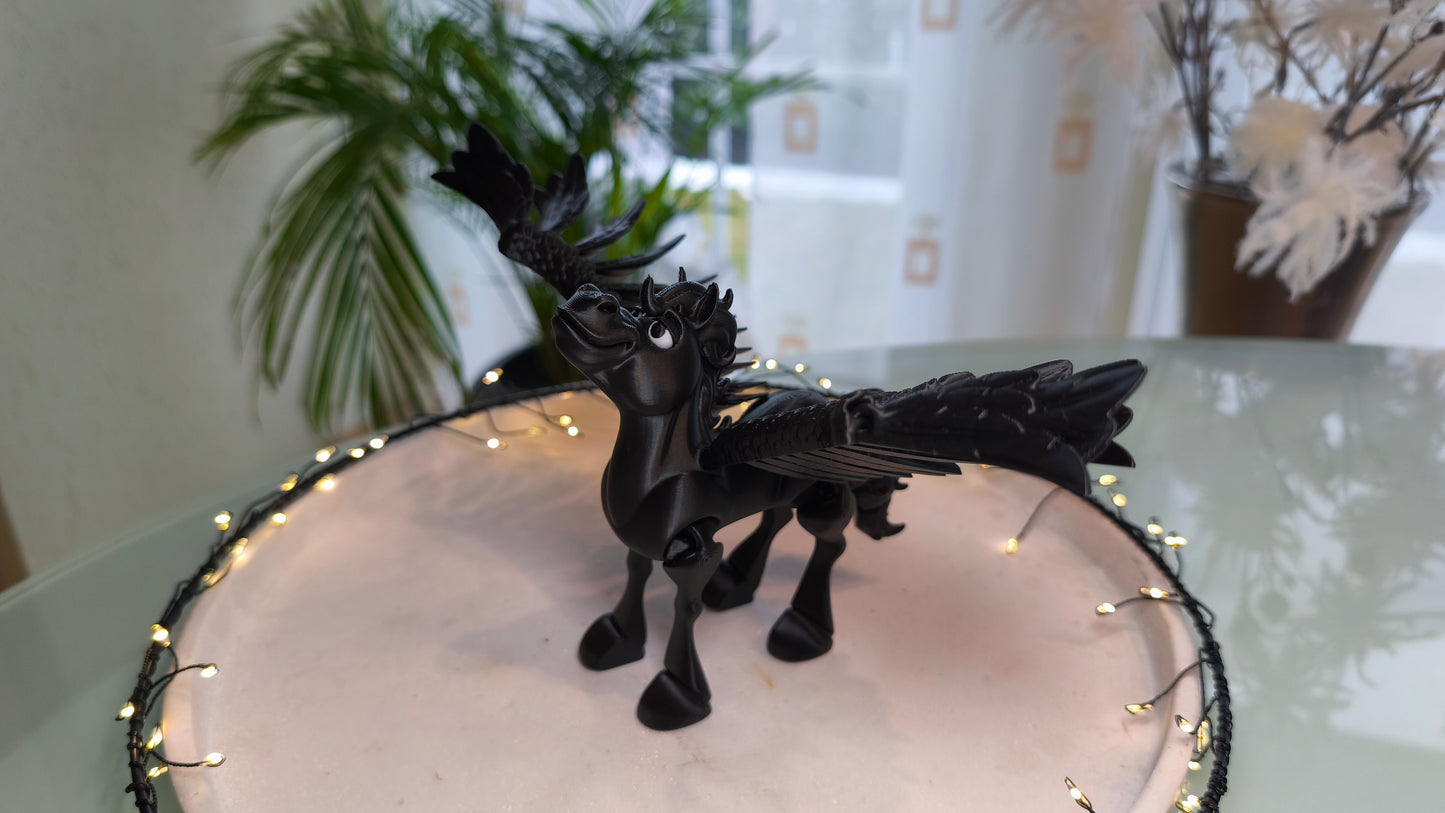 Pegasus | Fliegendes Pferd 🐎 | Schwarz, Gold/Silber, Kupfer/Messing | 3D-Druck