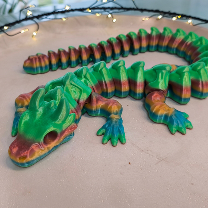 Flexi Skelett Drache – 3D-gedruckte bewegliche Drachenfigur aus PLA