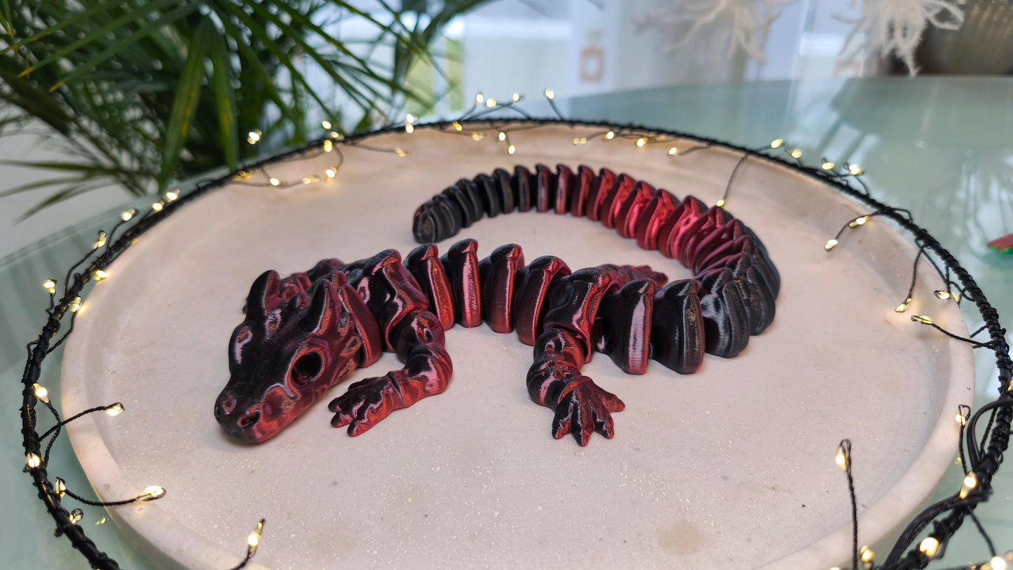Flexi Skelett Drache – 3D-gedruckte bewegliche Drachenfigur aus PLA