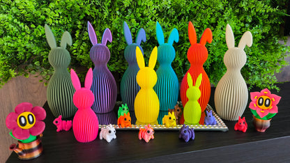 Häschen-Deko-Geriffelt mit abgeknicktem Ohr ca. 21,5 cm - Moderne Minimalistische Osterdeko | Osterhasen-Deko | Ostern