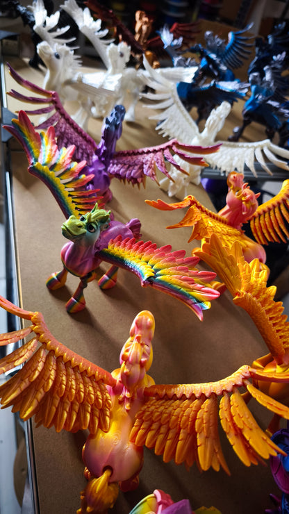 Pegasus | Fliegendes Pferd 🐎 | Schwarz, Gold/Silber, Kupfer/Messing | 3D-Druck