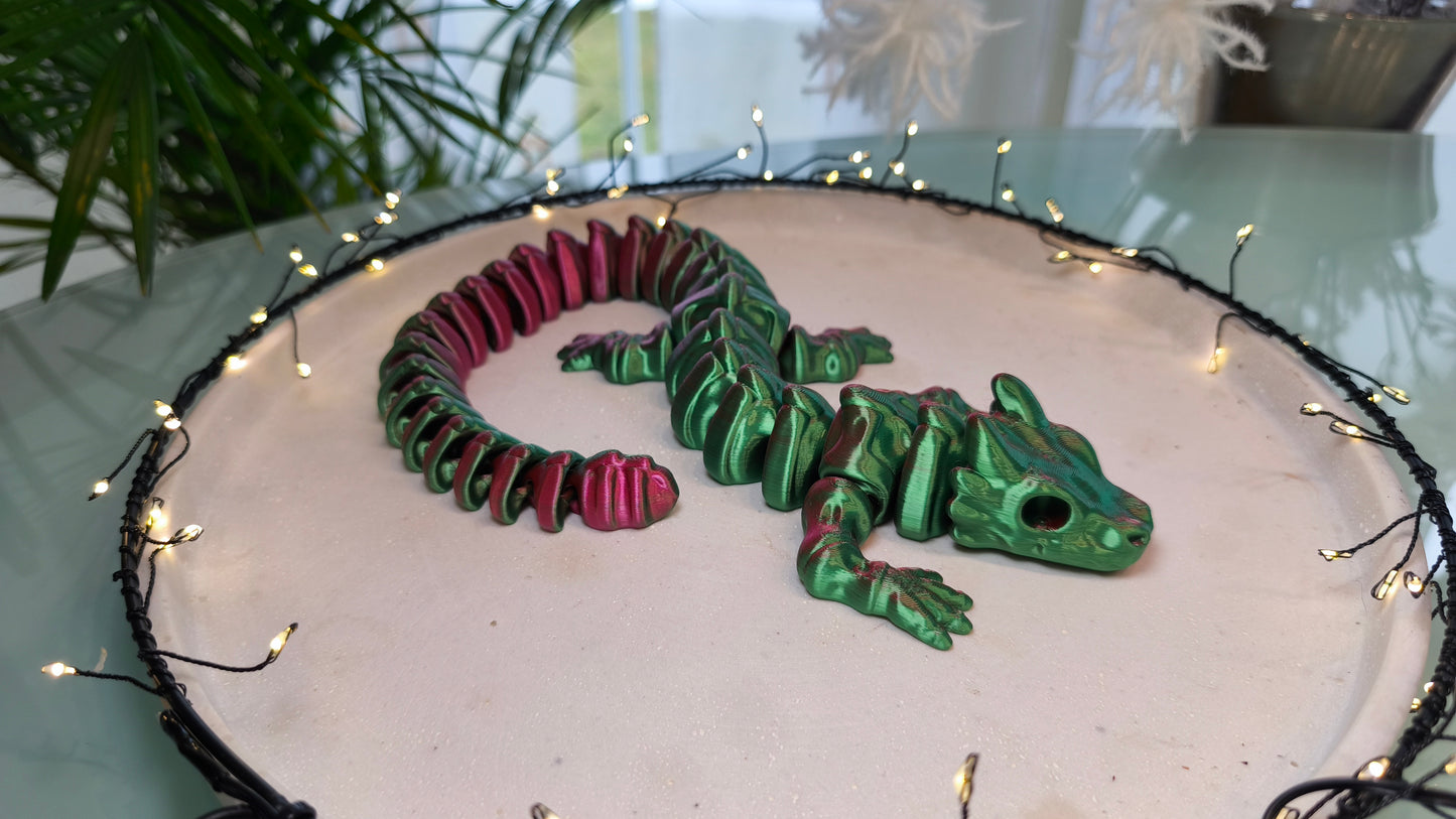 Flexi Skelett Drache – 3D-gedruckte bewegliche Drachenfigur aus PLA