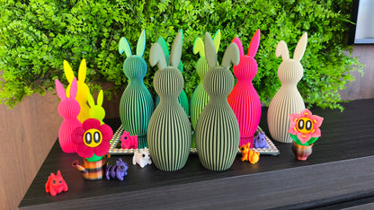 Häschen-Deko-Geriffelt mit abgeknicktem Ohr ca. 21,5 cm - Moderne Minimalistische Osterdeko | Osterhasen-Deko | Ostern