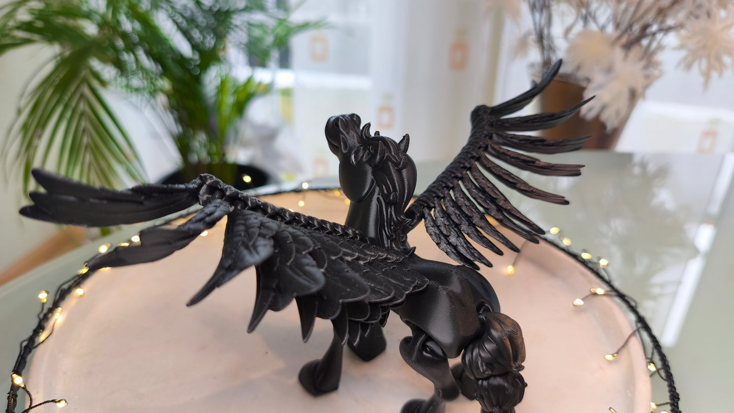 Pegasus | Fliegendes Pferd 🐎 | Schwarz, Gold/Silber, Kupfer/Messing | 3D-Druck