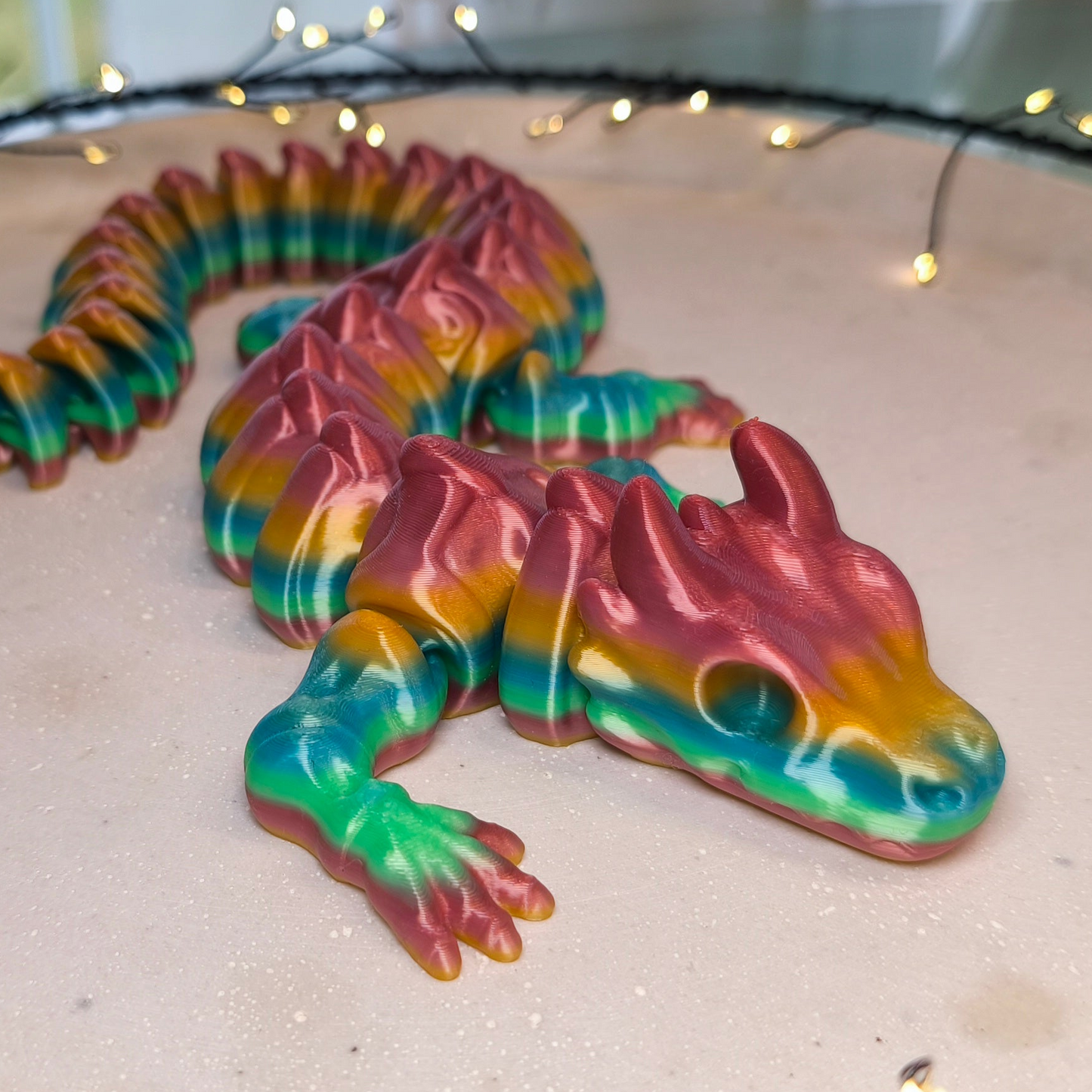 Flexi Skelett Drache – 3D-gedruckte bewegliche Drachenfigur aus PLA