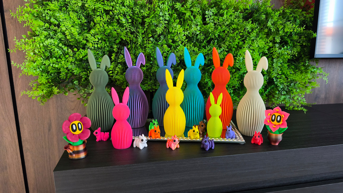 Häschen-Deko-Geriffelt mit abgeknicktem Ohr ca. 21,5 cm - Moderne Minimalistische Osterdeko | Osterhasen-Deko | Ostern