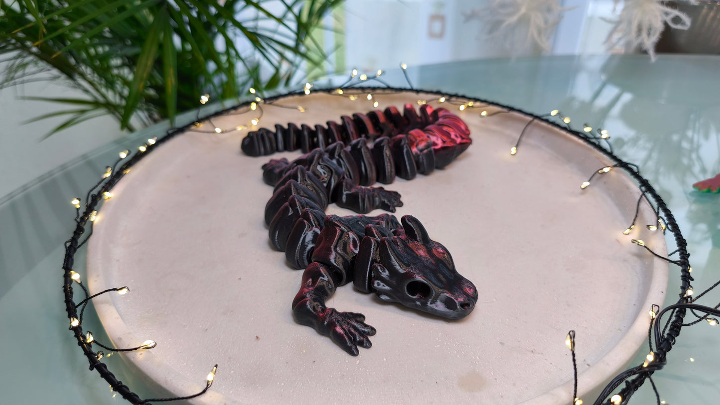Flexi Skelett Drache – 3D-gedruckte bewegliche Drachenfigur aus PLA