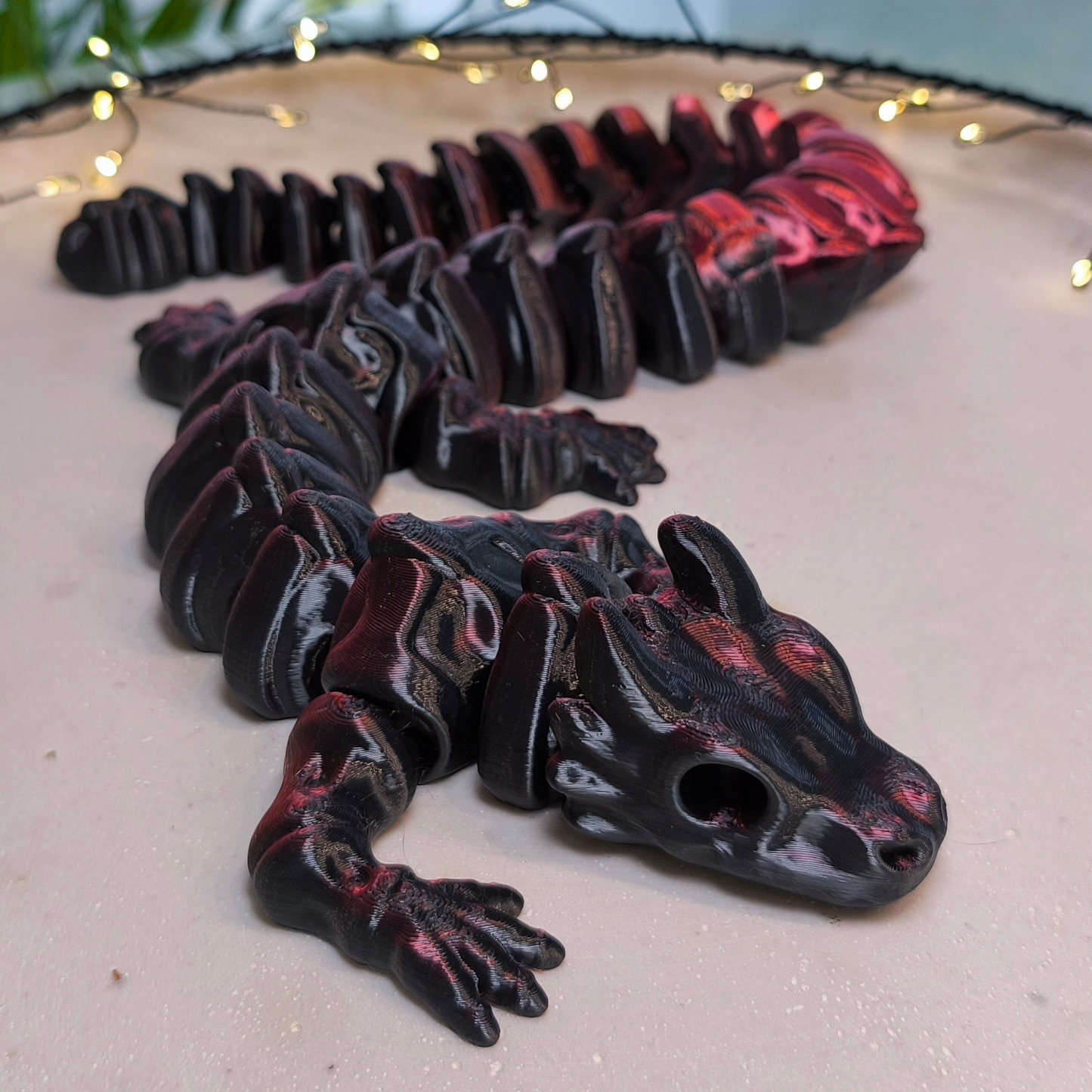 Flexi Skelett Drache – 3D-gedruckte bewegliche Drachenfigur aus PLA