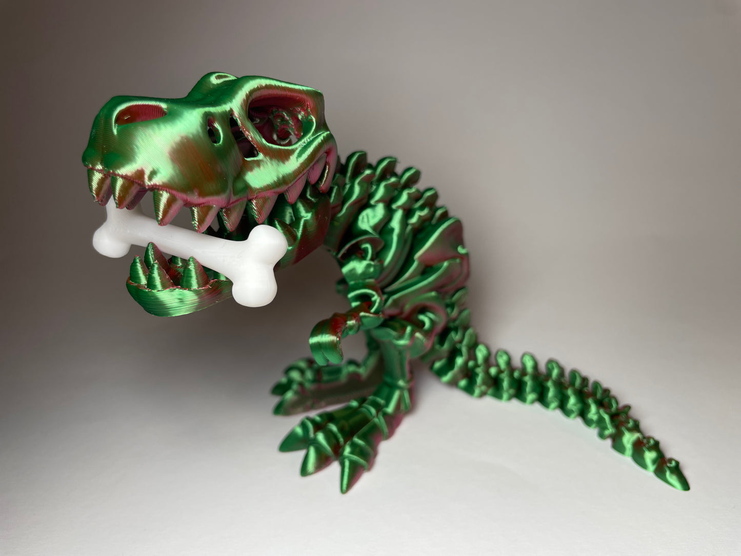 T-Rex Skelettfigur aus PLA – beweglich und detailliert gedruckt