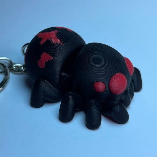 Detailansicht Spinny – 3D-gedruckter Spinne Schlüsselanhänger